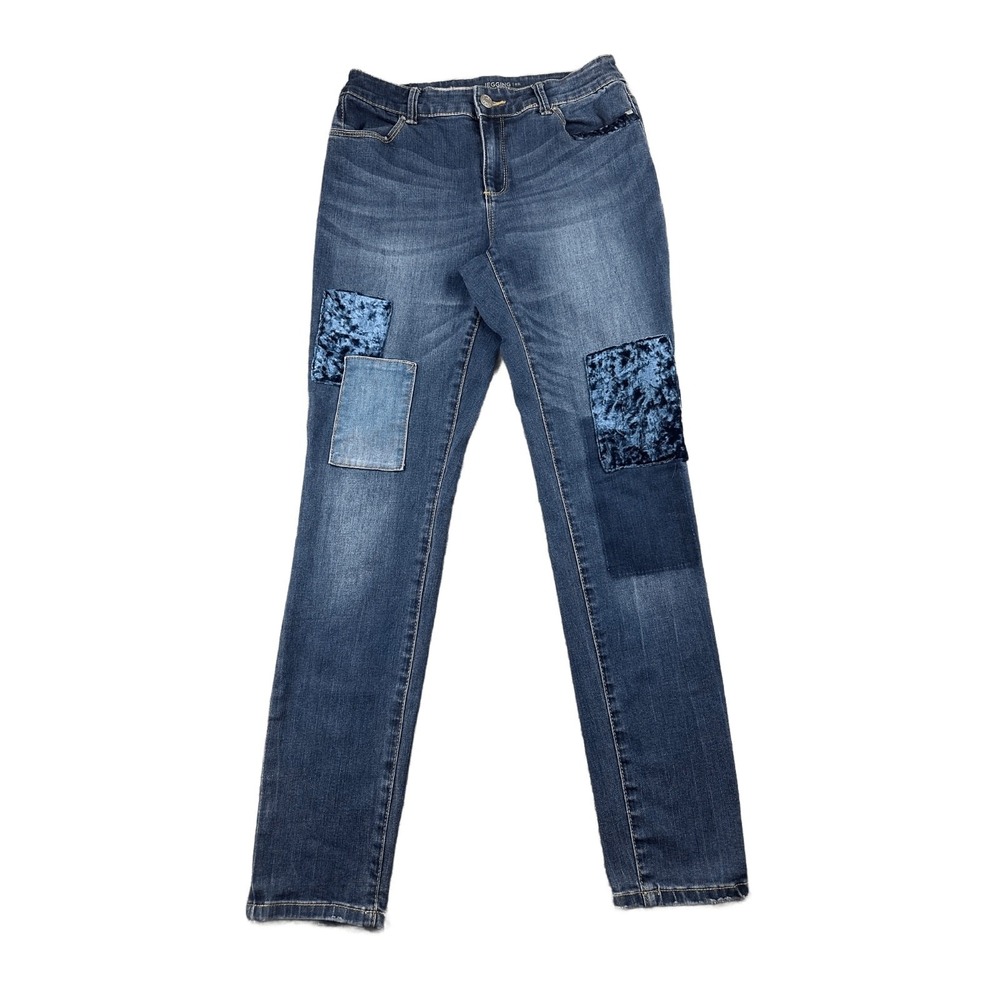 Chicos Jeggings Women 0 Blue The Platinum Jegging Skinny Patchwork Artsy‎ Boho